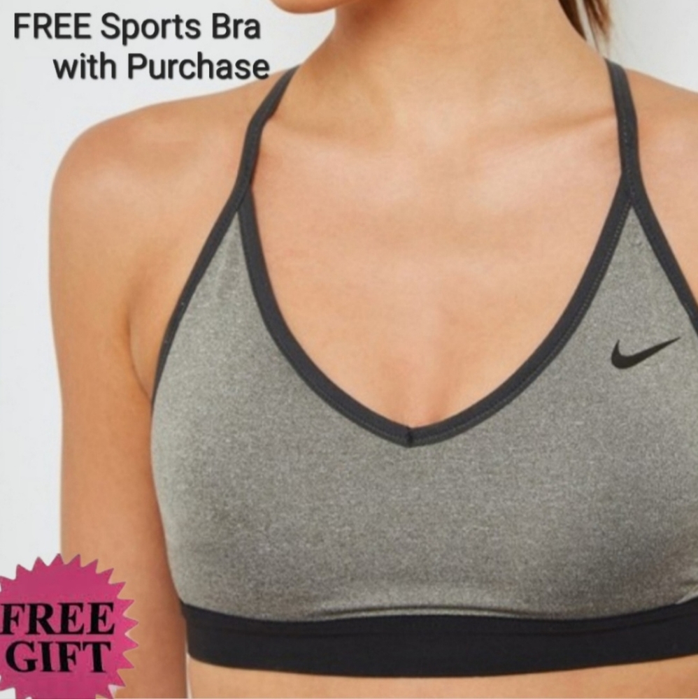 Nike Indy Sports Bra Size M Gray/Blk + 2 FREE Sports Bras EUC